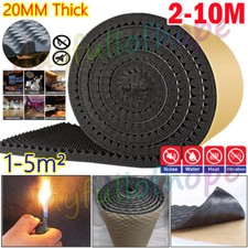 10M Self Adhesive Acoustic Foam Panels Studio Soundproof Foam Tiles Roll 20mm