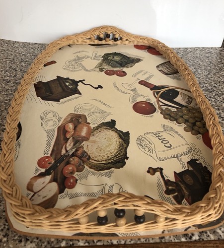 Vintage oblong tray wicker - oblong,