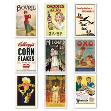 Vintage retro fridge magnets set of 9 food adverts magnets No.2