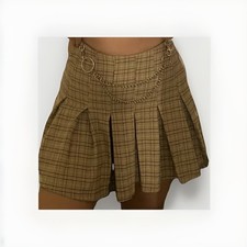 Bershka Plaid Pleated Skirt