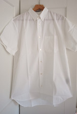 DIOR White Short Sleeve Shirt Mother Of Pearl Buttons Size  40 / Medium
