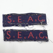 Genuine WW2 SEAC South East Asia Command Cloth Shoulder Titles