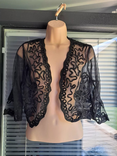 Bolero jacket black lacy - -,