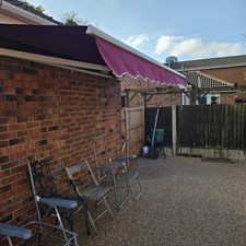 Electric Awning Half  Cassette 4m x 3m Red Wine