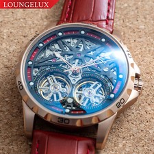 Mens Rose Gold Double Flywheel