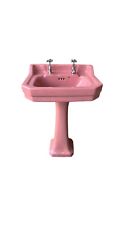 Cameo Pink Art Deco basin And Pedestal 