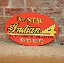 Enamel Sign Indian Motorcycles Garage Sales Workshop like Harley Triumph Norton