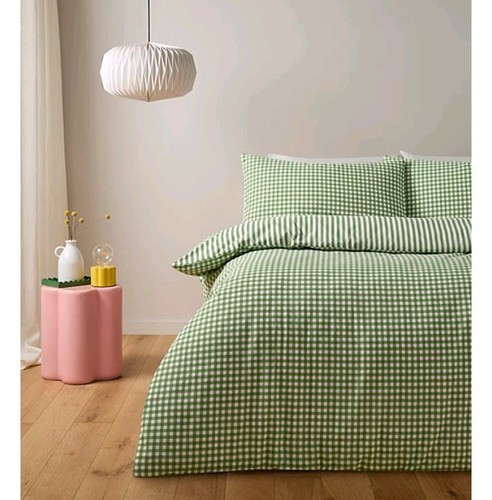 Gingham seersucker reversible - gingham,