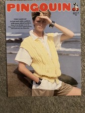 Vintage Pingouin Knitting Pattern No. 8217 DK Women’s gilet waistcoat 32-38