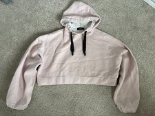 Zara Pink Cropped Oversize Hoodie Sweater Ladies S Would Fit 8 10 12 UK