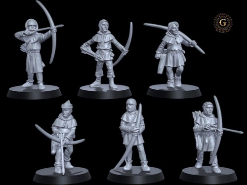 28mm medieval peasant archers - 28mm,