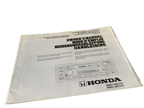 Honda owner manual - honda, owner’s