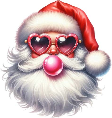 Retro santa blowing bubble - retro,