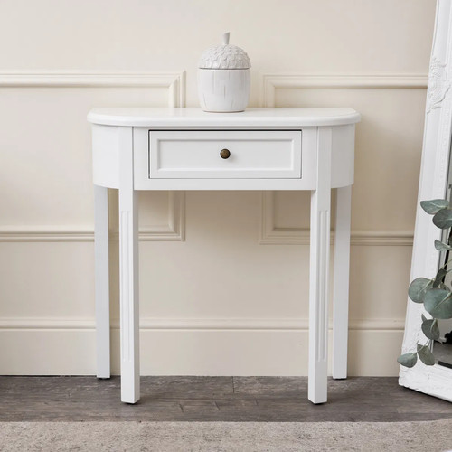 White half moon table daventry - half,