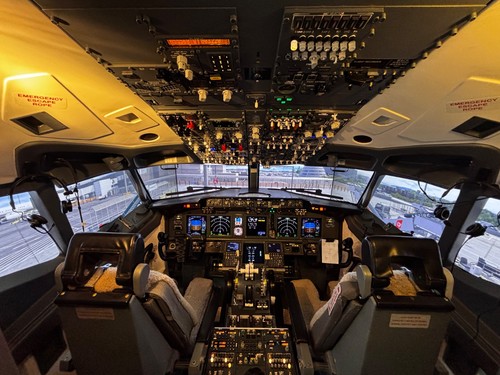 Flight simulator home cockpit - simulator,