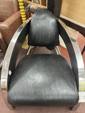 Retro Chrome/Leather Aviator Chair