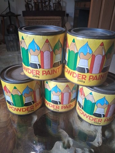 Powder paint tins - 5, all