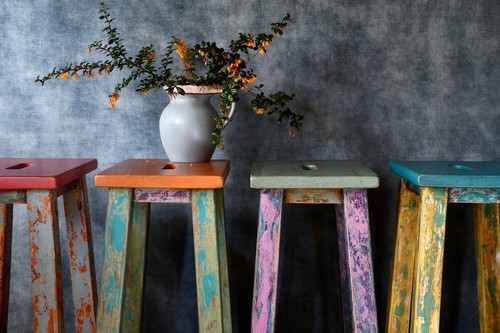 Hand painted solid wood bar - solid,