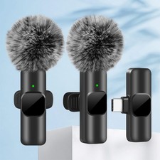 Wireless Lavalier Microphone Audio Video Recordings Mini Mic For iPhone Android