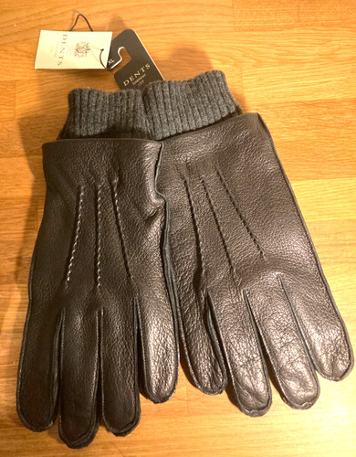 Men black soft leather dents - leather,