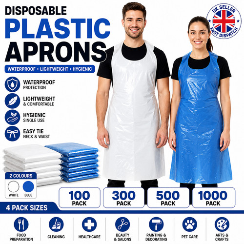 Disposable apron polythene - disposable,