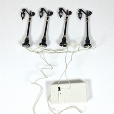 Lemax Christmas Village Gas Lantern Lighted Street Lamps Set of 4 Tested VG