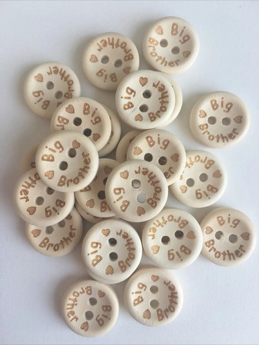 Wooden buttons 15mm big - wooden,
