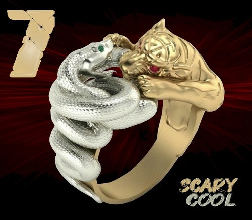 New snake tiger fighting gold - new,