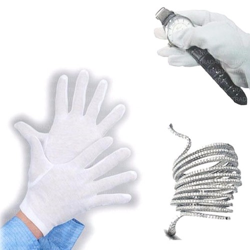 Soft white cotton - cotton, gloves
