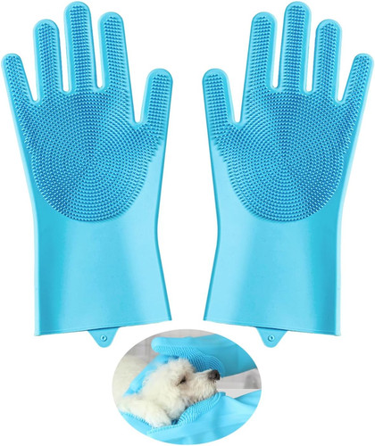 Pair dog bath gloves - of,