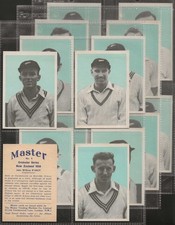 MASTER VENDING-FULL SET- CRICKET SERIES NEW ZEALAND 1958 (X16 CARDS) EXCELLENT
