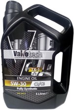5W30 Fully Synthetic Engine Oil C2 C3 DEXOS 2 SN/CF Car Valvotech 5L Litre