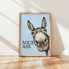 Funny Donkey Wall Art Print