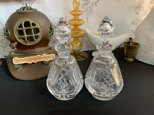 Pair small cut glass - cut,