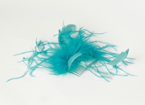 Turquoise feathered fascinator