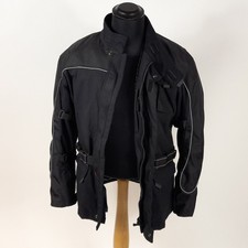 Crane Road Black Motorcycle Jacket Size M with Back & Shoulder Armour (#H1/19)