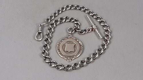 Antique silver albert fob - silver,