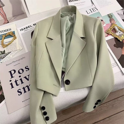 Ladies cropped blazer jacket - blazer,