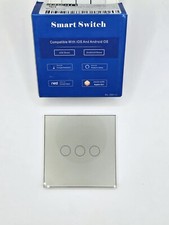 JIMEIDA Smart Touch Light Switch No Neutral Required, 3 Gang, GREY, works Alexa