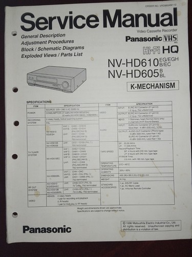 Panasonic hd610 hd605 - panasonic, nv-hd605