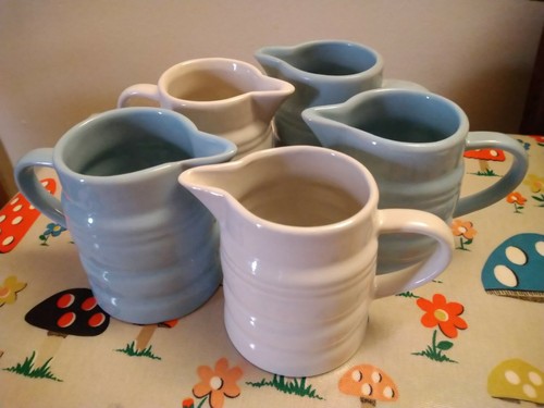 Blue and cream small - jugs, for