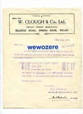Vintage Billhead, W Clough &