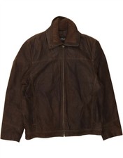 RINO & PELLE Mens Leather Jacket IT 54 2XL Brown Leather DK03