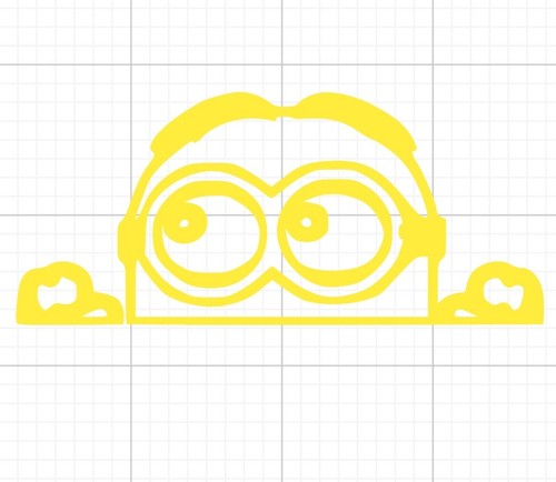 Minion decal peeking car - minion,
