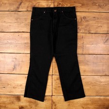 Vintage Jeans Pants Trousers 36x28 USA Made 80s Unisex Bootcut Black