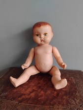 Antique Bisque Baby Doll Dolly Ginger Hair Blue Eyes Painted Face Moveable Limbs