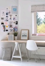 IKEA white desk table trestle legs