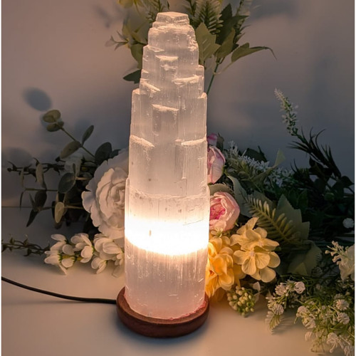 Selenite tower crystal lamp - selenite,