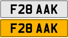 F28 AAK OLD STYLE 3X3 NUMBER PLATE ANN AMY ASH ADA ALF ALS AVA ANDY NUMBER PLATE