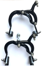 PAIR WEINMANN 947 ALLOY RETRO ROAD BIKE SIDE-PULL LONG DROP BRAKE CALIPERS BLACK